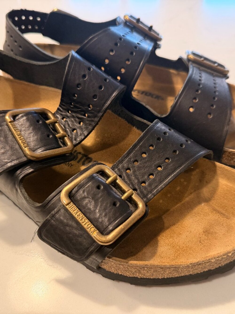 Birkenstock Milano Black Leather Sandals EU 46 / US 13